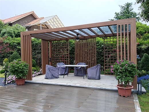 别墅仿古铝合金廊架定做